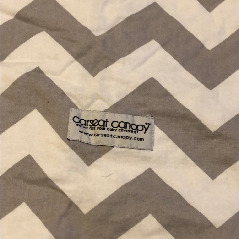 Car seat canopy - Grey Chevron - Picture 2 of 4
